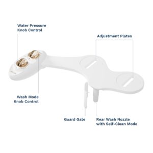 LUXE Bidet NEO 120 - Value Pack of 2 - Self-Cleaning Non-Electric Bidet Attachments for Toilet Seat (Gold and White)