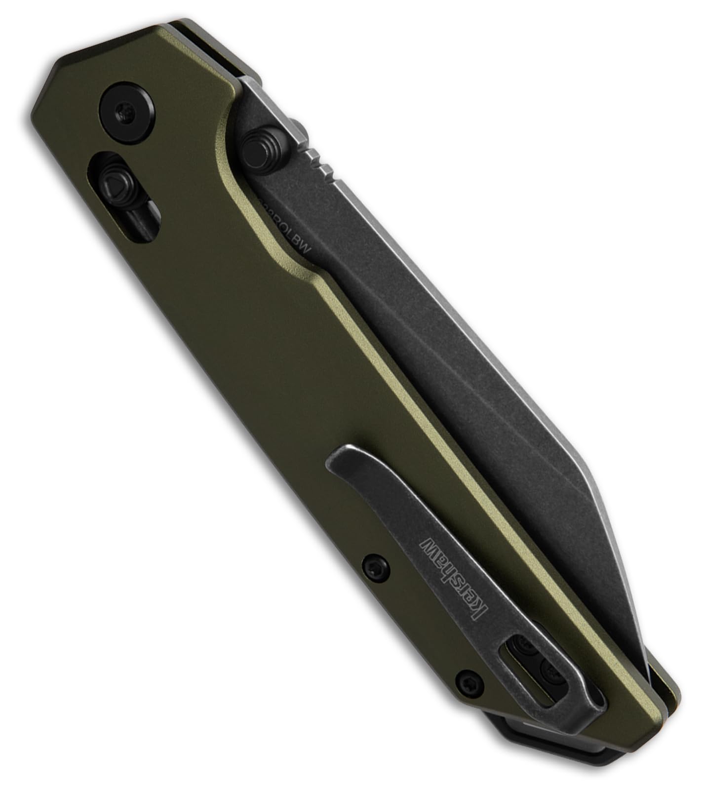 Kershaw Iridium Reverse Tanto Folding Pocket Knife, Sleek 3.4 inch D2 Steel Blade, DuraLock Locking Mechanism, Aluminum Handle, Designed in the USA (Green Aluminum/Black Stonewash)