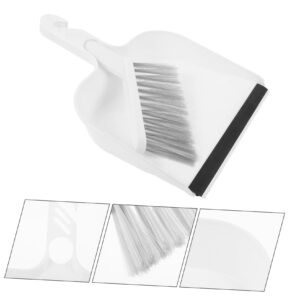 HAPINARY 1 Set Mini Table Broom Mini Cleaning Tool Desktop Waste Cleaning Tool Whisk Broom Small Household Dust Pan Cartoon Broom Portable Mini Dustpan Keyboard Dust Remover White Plastic