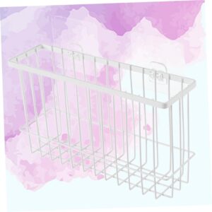 Hoement Bathroom Wall Organizer Bread Clear Container Bathroom Storage Rack Kitchen Wall Holder Heart Spoons Wrapping Paper Canister Hanging Basket Container for Cooling Wine Ledge White