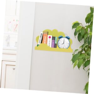 Garneck Magnetic Storage Rack Magnetic Storage Holder Wall Floating Shelf Magnetic Book Rack Fridge Organizer Shelf Bookshelves Wall Mounted Wall Mount Shelf Home Supplies Yellow Plastic