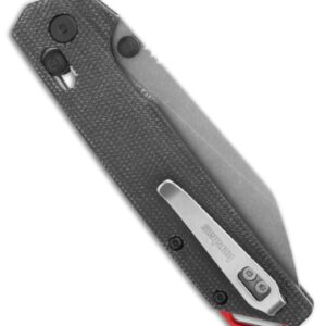 Kershaw Iridium Folding Pocket Knife, 3.4 inch D2 Steel Blade, DuraLock Locking Mechanism, Black Micarta Handle, Designed in the USA (Black Micarta/Stonewash)