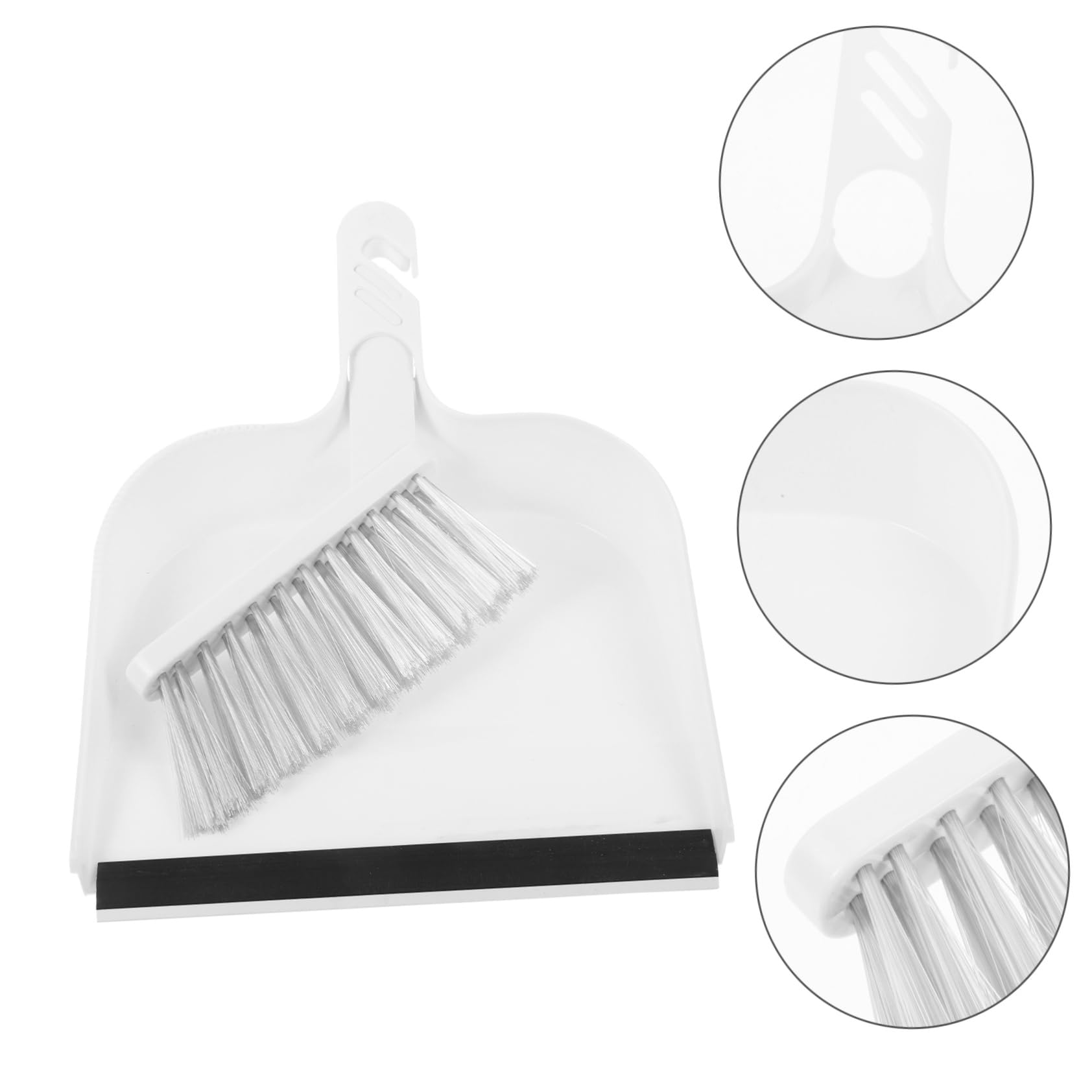 HAPINARY 1 Set Mini Table Broom Mini Cleaning Tool Desktop Waste Cleaning Tool Whisk Broom Small Household Dust Pan Cartoon Broom Portable Mini Dustpan Keyboard Dust Remover White Plastic