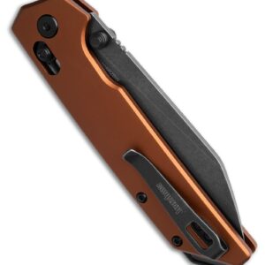 Kershaw Iridium Reverse Tanto Folding Pocket Knife, Sleek 3.4 inch D2 Steel Blade, DuraLock Locking Mechanism, Aluminum Handle, Designed in the USA (Bronze Aluminum/Black Stonewash)