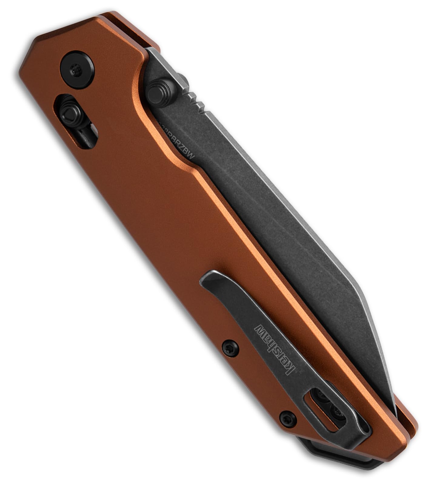 Kershaw Iridium Reverse Tanto Folding Pocket Knife, Sleek 3.4 inch D2 Steel Blade, DuraLock Locking Mechanism, Aluminum Handle, Designed in the USA (Bronze Aluminum/Black Stonewash)