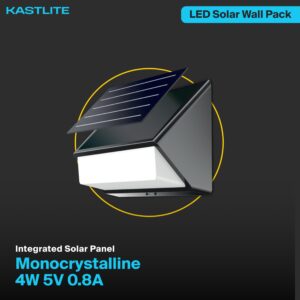 KastLite 12W Outdoor Solar Motion Sensor Light Wall Pack, 1500LM 5-Mode IP65 Dusk to Dawn LED Remote Control Light - Waterproof Wireless Smart Home Security Lighting for Yard Pathway Garden Garage