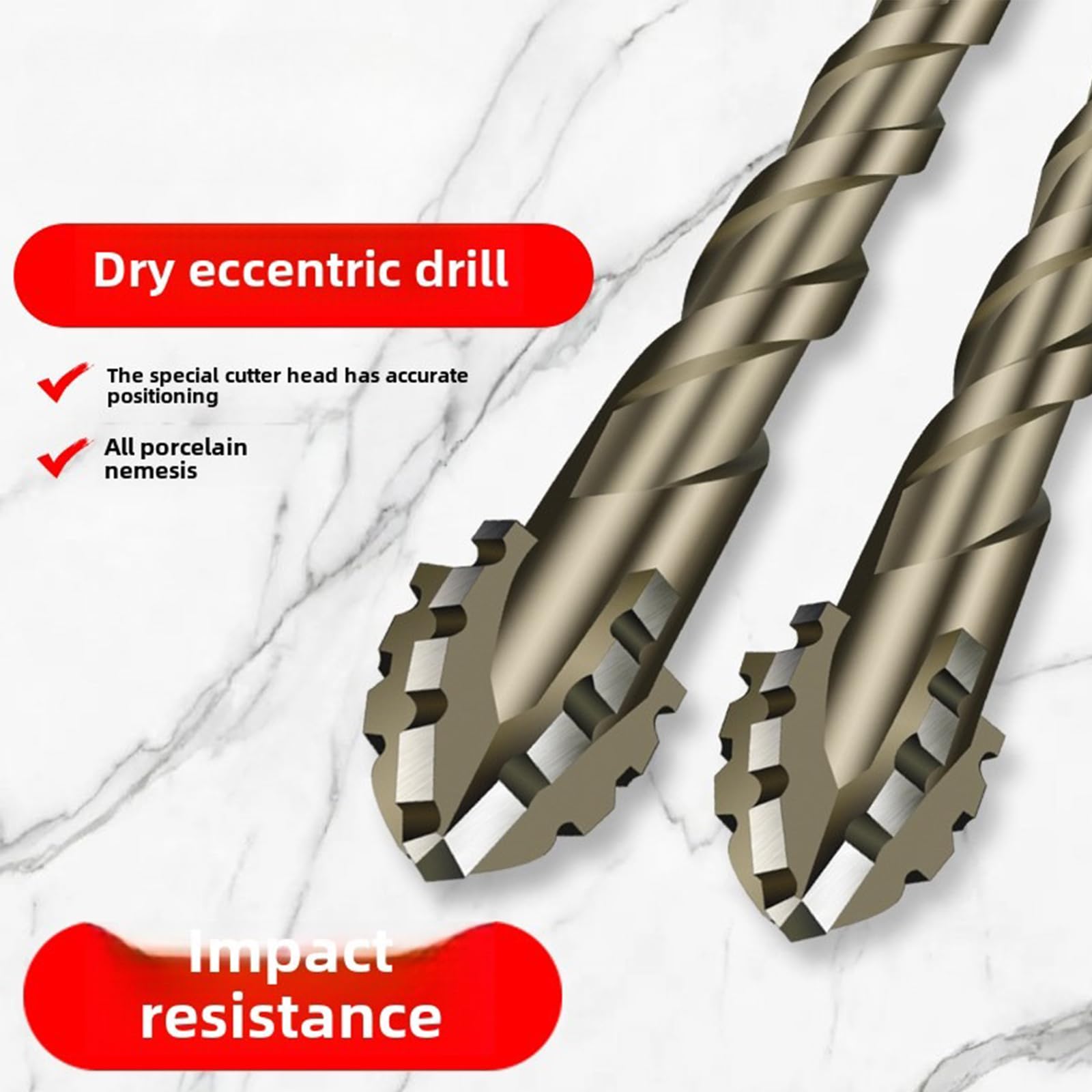 New Four-Flute Sawtooth Eccentric Drill Bit, Cozy Hoome Drill Bit, Four-Edged Serrated Eccentric Drill, Multifunction Drill Bit Set, High Hardness Skewed Head Eccentric Drill Bits (4/5/6/8/10/12)