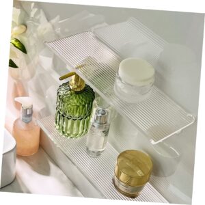 Garneck Acrylic Storage Rack Adhesive Shelf Clear Shelf Plant Wall Shelf Plant Pots Shelf Invisible Ledge Shelf Shower Floating Shelves Wall Mounted Phone Holder Clear Stand Transparent