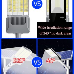 ZXXHNNAIH Solar Street Light Solar Parking Lot Lights High Conversion Rate,Can 320 ° Luminescence, for Backyard Path Parking Lot