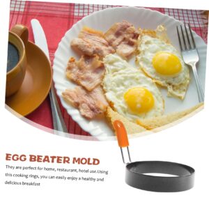 FUNOMOCYA 2pcs Round Mold Circle Fried Egg Molde De Para Resina Frying Egg Shaper Egg Cooking Circles Round Egg Rings Fried Pancake Omelets Mold Egg Mold Ring Fried Egg Molds Black Silicone