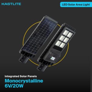 KastLite 10W LED Dusk to Dawn Solar Outdoor Lighting w/Motion Sensor & Remote Control - Dimmable 90-Watt Equiv. 5000K 1200 Lumen Solar Street Light - Waterproof Parking Lot/Security Area Lamp, Black