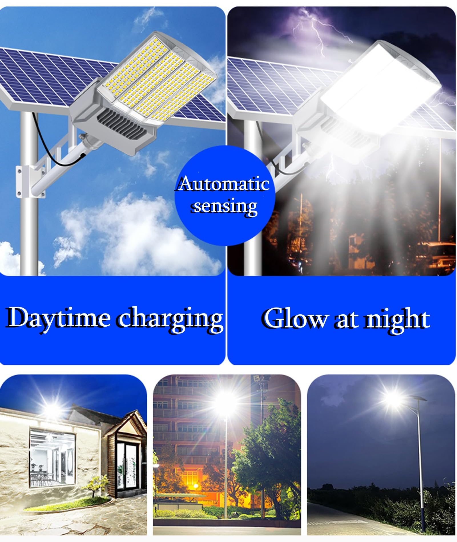 ZXXHNNAIH Solar Street Light Solar Parking Lot Lights High Conversion Rate,Can 320 ° Luminescence, for Backyard Path Parking Lot