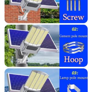 ZXXHNNAIH Solar Street Light Solar Parking Lot Lights High Conversion Rate,Can 320 ° Luminescence, for Backyard Path Parking Lot