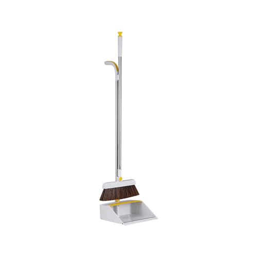 Broom with Dustpan Combo Set Brooms and Dustpan Set Double-Layer Scraper Foldable Dustpan Sweeping Brooms 180-degree Rotatable Brooms for Vertical Storage Broom Set Dust Pan and Broom Set