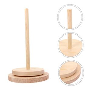 Hohopeti Spool Holder Thread Macrame Cord Tissue Holder Rack Knitting Accessory Towel Holder Stand Organizer Knitting Tool Supplies Sewing Yarn Holder Stand Lucet Fork Accessories Hand Wood