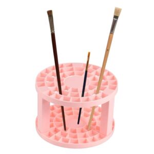 NUOBESTY Children's Painting Pen Holder Pencils for Paint Brushes Desk Organizers Paintbrush Stand Multi Holes Pen Holder Paint Organizer and Storage Paintbrush Holder Plastic Pink