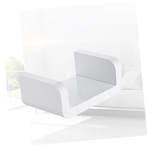 Amosfun 1pc Wall Shelf Corner Shelf Wall Mounted Bookshelf Corner Wall Mounted Shelf Wall Mounted Rack White