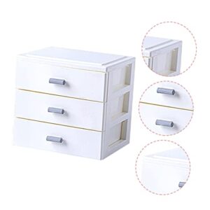 NUOBESTY Box Storage Box Small Storage Container Sundries Organizer Storage Drawers Desktop Stackable Organizer Drawers Small Container Sundry Holder Storage Bins Storage Case White Pp