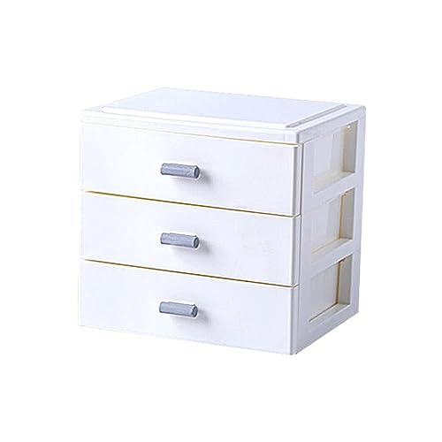 NUOBESTY Box Storage Box Small Storage Container Sundries Organizer Storage Drawers Desktop Stackable Organizer Drawers Small Container Sundry Holder Storage Bins Storage Case White Pp