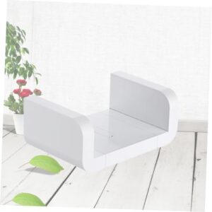 Amosfun 1pc Wall Shelf Corner Shelf Wall Mounted Bookshelf Corner Wall Mounted Shelf Wall Mounted Rack White