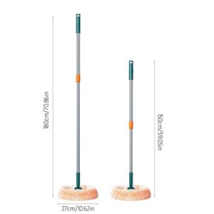 Broom Mop Rotatable Adjustable Cleaning Mop with 1 Velvet Mop Head Long Handle Telescoping Microfiber Dusts Mop Wet Dry Cleaning Mop for Hardwood Wall Car Cleaning Tools Apartment Home Essentials