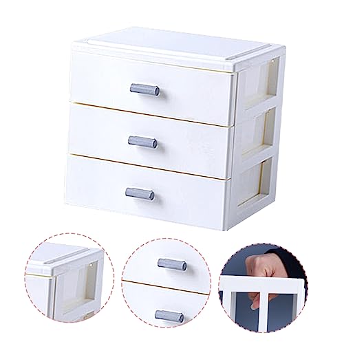 NUOBESTY Box Storage Box Small Storage Container Sundries Organizer Storage Drawers Desktop Stackable Organizer Drawers Small Container Sundry Holder Storage Bins Storage Case White Pp