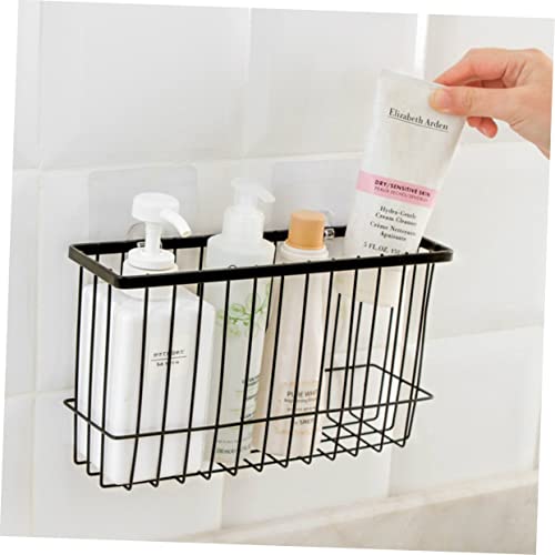 HOLIDYOYO Bathroom Shelf Underwire Wire Storage Baskets Kitchen Counter Hooks Accessories Rustproof Wire Basket Closet Organizer Bins Pickle Crock Tank Shower Stall Bathroom Organizer Black