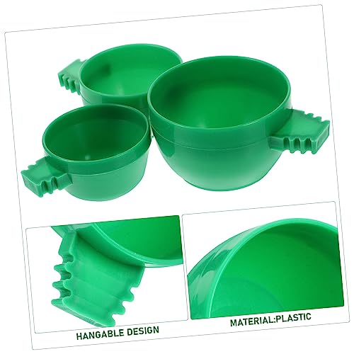 Gogogmee 36pcs Bird Cage Feeder Parrot Food Organizer Bird Feeder Bowl Bird Feeding Dish Bird Feeder Hanging Parrot Food Cup Parrot Cage Feeder Indoor Bird Feeder Pet Supplies Plastic Green