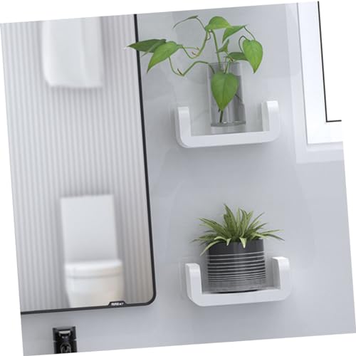 Amosfun 1pc Wall Shelf Corner Shelf Wall Mounted Bookshelf Corner Wall Mounted Shelf Wall Mounted Rack White