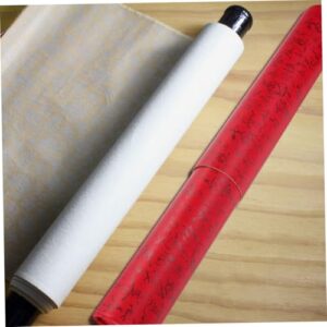 FRCOLOR 2pcs Box Calligraphy and Painting Box Painting Scroll Tube Picture Scroll Containers Calligraphy Art Scroll Holder Durable Calligraphy Holder Poster Tube Red Paper