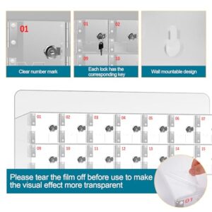 100 Slots Cell Phone Locker Box for Classroom, Clear Acrylic Cell Phone Storage Cabinet Bin with Door Locks for Office Factory Employees, 41×7.2×41in