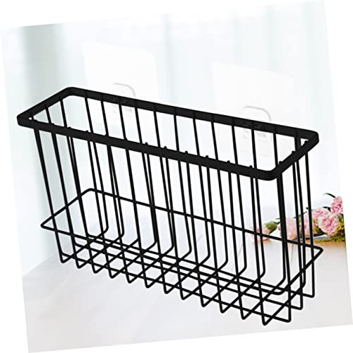 HOLIDYOYO Bathroom Shelf Underwire Wire Storage Baskets Kitchen Counter Hooks Accessories Rustproof Wire Basket Closet Organizer Bins Pickle Crock Tank Shower Stall Bathroom Organizer Black