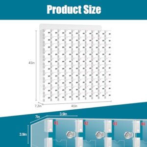 100 Slots Cell Phone Locker Box for Classroom, Clear Acrylic Cell Phone Storage Cabinet Bin with Door Locks for Office Factory Employees, 41×7.2×41in