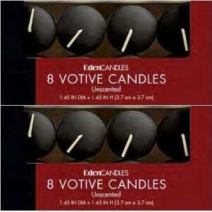 votive candles premium quality - black set of 16 in two packs of 8