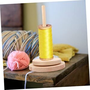 Hohopeti Spool Holder Thread Macrame Cord Tissue Holder Rack Knitting Accessory Towel Holder Stand Organizer Knitting Tool Supplies Sewing Yarn Holder Stand Lucet Fork Accessories Hand Wood