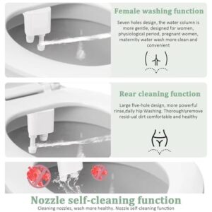 Yaoliucp Bidet Attachment for Toilet, Non Electric Bidet Toilet Seat Attachment with Dual Nozzle, Adjustable Toilet Bidet Attachment for Sanitary and Feminine Wash, Bidet Attachment for Toilet