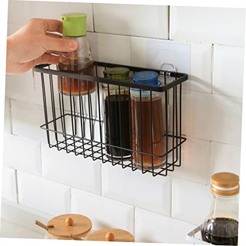 HOLIDYOYO Bathroom Shelf Underwire Wire Storage Baskets Kitchen Counter Hooks Accessories Rustproof Wire Basket Closet Organizer Bins Pickle Crock Tank Shower Stall Bathroom Organizer Black