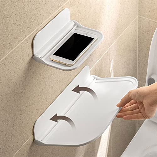 Aurgiarme Wall Mounted Foldable Storage Shelf Multipurpose Organization Holder for Kitchen Bathroom Towel Rack Supplies