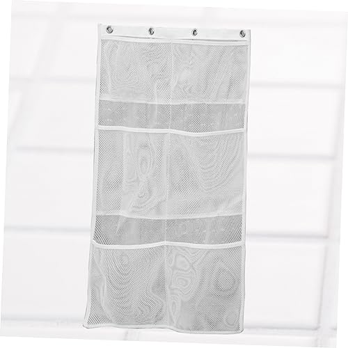 Parliky 6 Bathroom Accessories White Shower Organizer Bag Hanging Mesh Pockets Shower Organizer