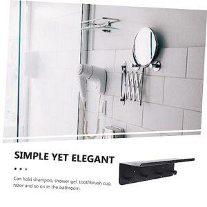 KONTONTY 1 Set Black Multifunctional Storage Rack Towel Holder Bathroom Rack Space Aluminum Floating Shelves