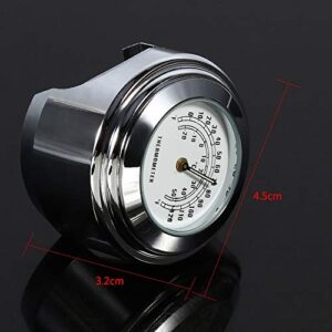 Motorcycle Handlebar Mount Thermometer, Waterproof Temp Dial Gauge, White, for 7/8 1 Handlebars, Precise Craft, Easy to Read, Shock Resistant