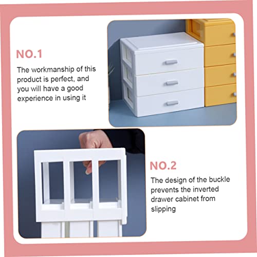 NUOBESTY Box Storage Box Small Storage Container Sundries Organizer Storage Drawers Desktop Stackable Organizer Drawers Small Container Sundry Holder Storage Bins Storage Case White Pp