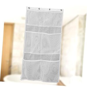 Parliky 6 Bathroom Accessories White Shower Organizer Bag Hanging Mesh Pockets Shower Organizer