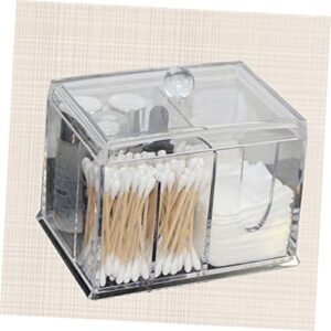 Mikinona Box Swab Holder Cotton Round Dispenser Cosmetic Pad Container Cleansing Cotton Clear Container Stand Container Cotton Swab Containers Round Cotton Pads Veils That Covers Face White