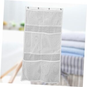 Parliky 6 Bathroom Accessories White Shower Organizer Bag Hanging Mesh Pockets Shower Organizer