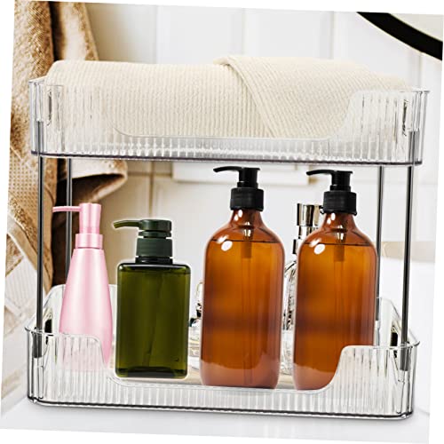 Unomor Double Shelf Bathroom Counter Organizer Home Supplies Cupboard Shelf Countertop Vanity Organizer Bathroom Shelf Organizer Cabinet Dresser 2 Tier Storage Shelf The Pet Transparent