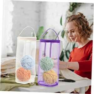 KONTONTY 2pcs Wool Storage Bag Knitting Needle Bag Crochet Bags Bag Organizer for Tote Crochet Bowl Holder Mesh Bags Yarn Storage Baskets Knitting Tool Bag Woolen Yarn Organizer Nylon