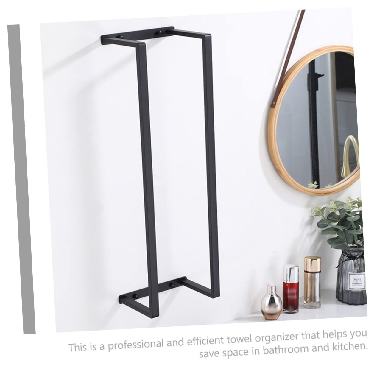 Unomor Towel Roll Storage Rack Hanger Stand Wall Mounted Shelves Wall Mount Towel Hanger Organizer Towel Mounted Towel Shelf for Bathroom Blanket Ladder Towels 304 Stainless Steel Black