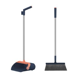 broom with dustpan combo set brooms and dustpan 2-in-1 set home cleaning supplies stainless steel handle brooms and dustpan combo set for home office broom set dust pan and broom set