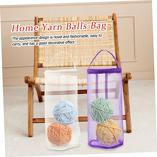 KONTONTY 2pcs Wool Storage Bag Knitting Needle Bag Crochet Bags Bag Organizer for Tote Crochet Bowl Holder Mesh Bags Yarn Storage Baskets Knitting Tool Bag Woolen Yarn Organizer Nylon